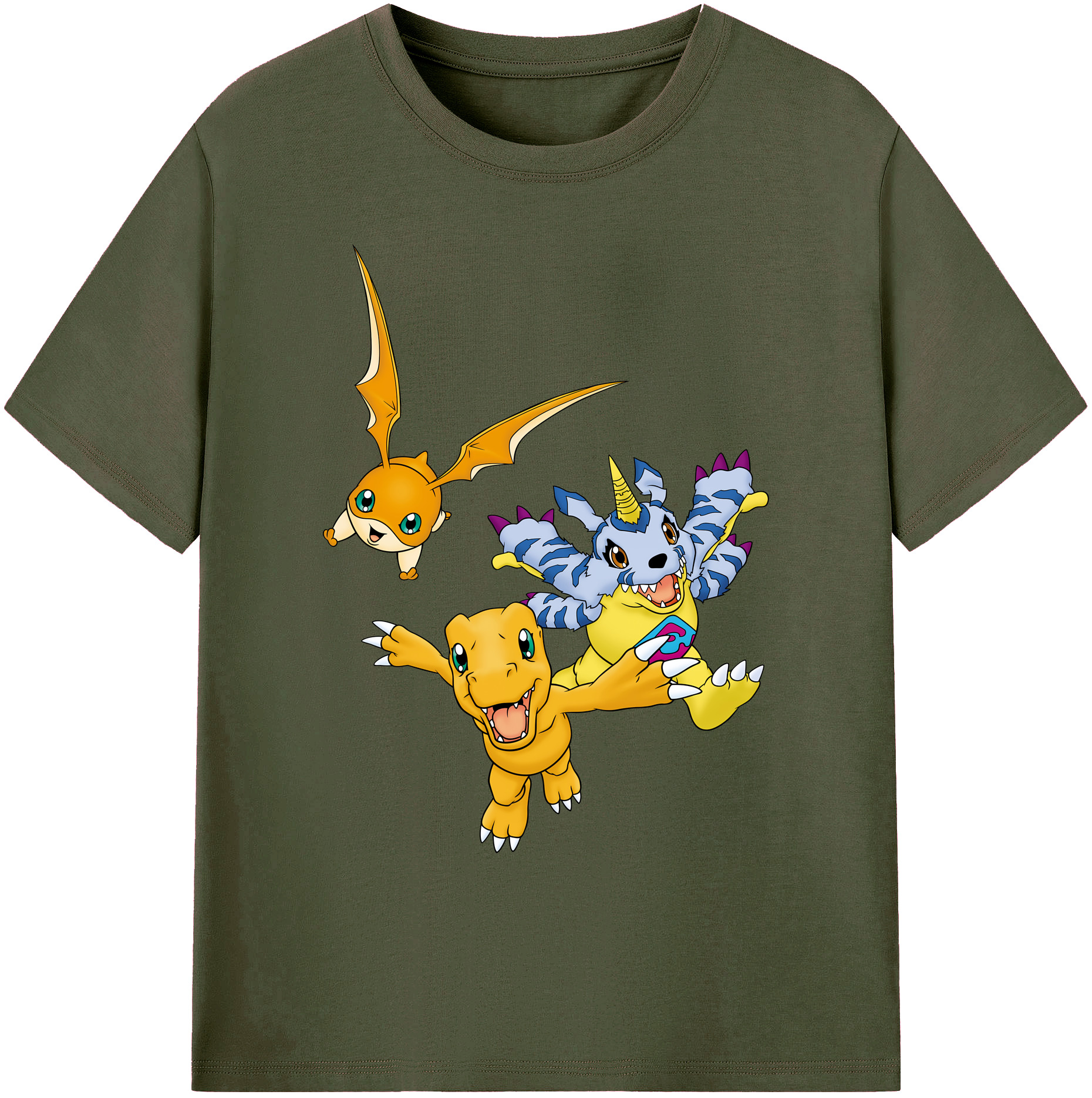 （画像用） Digimon デジタルモンスター/デジモン 綿100％ メンズ半袖Tシャツ｜肌触りやわらか＆通気性
